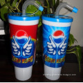 NEW fashion design plastic cup with straw